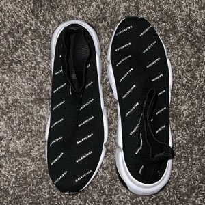 Black Balenciaga Repeating logo speed trainers